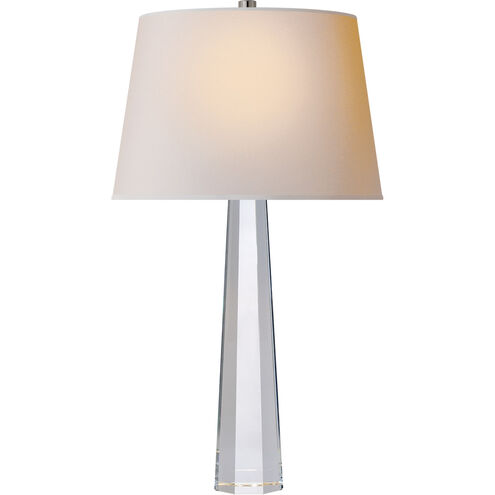 An image of Visual Comfort Octagonal Spire Medium Table Lamp in Crystal with Shade