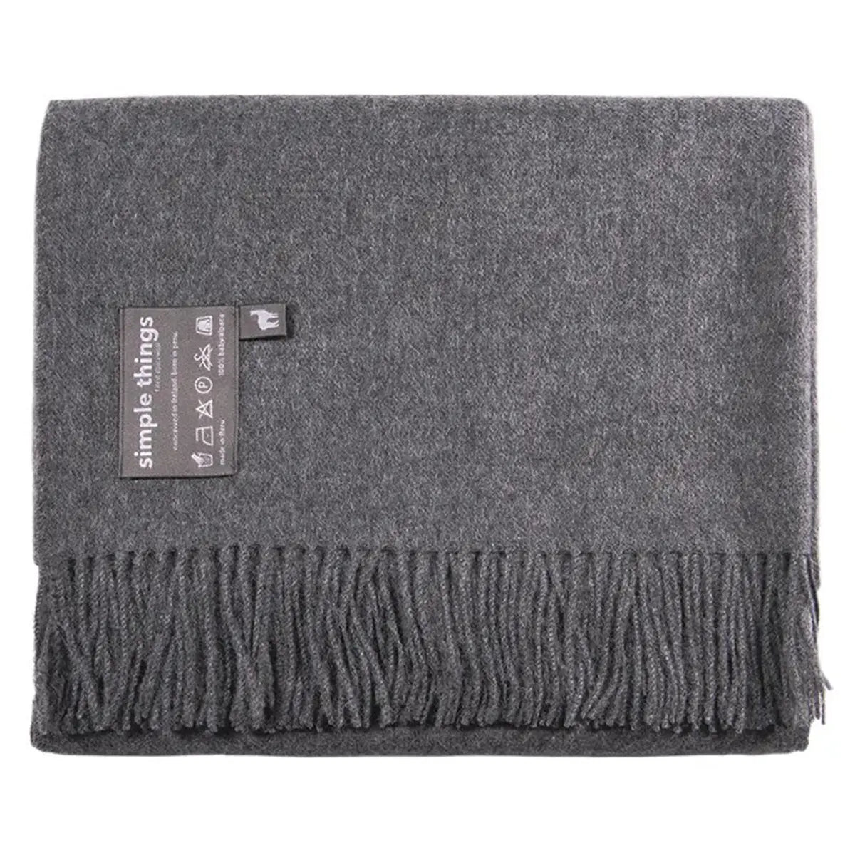 Simple Things Baby Alpaca Throw in Grey