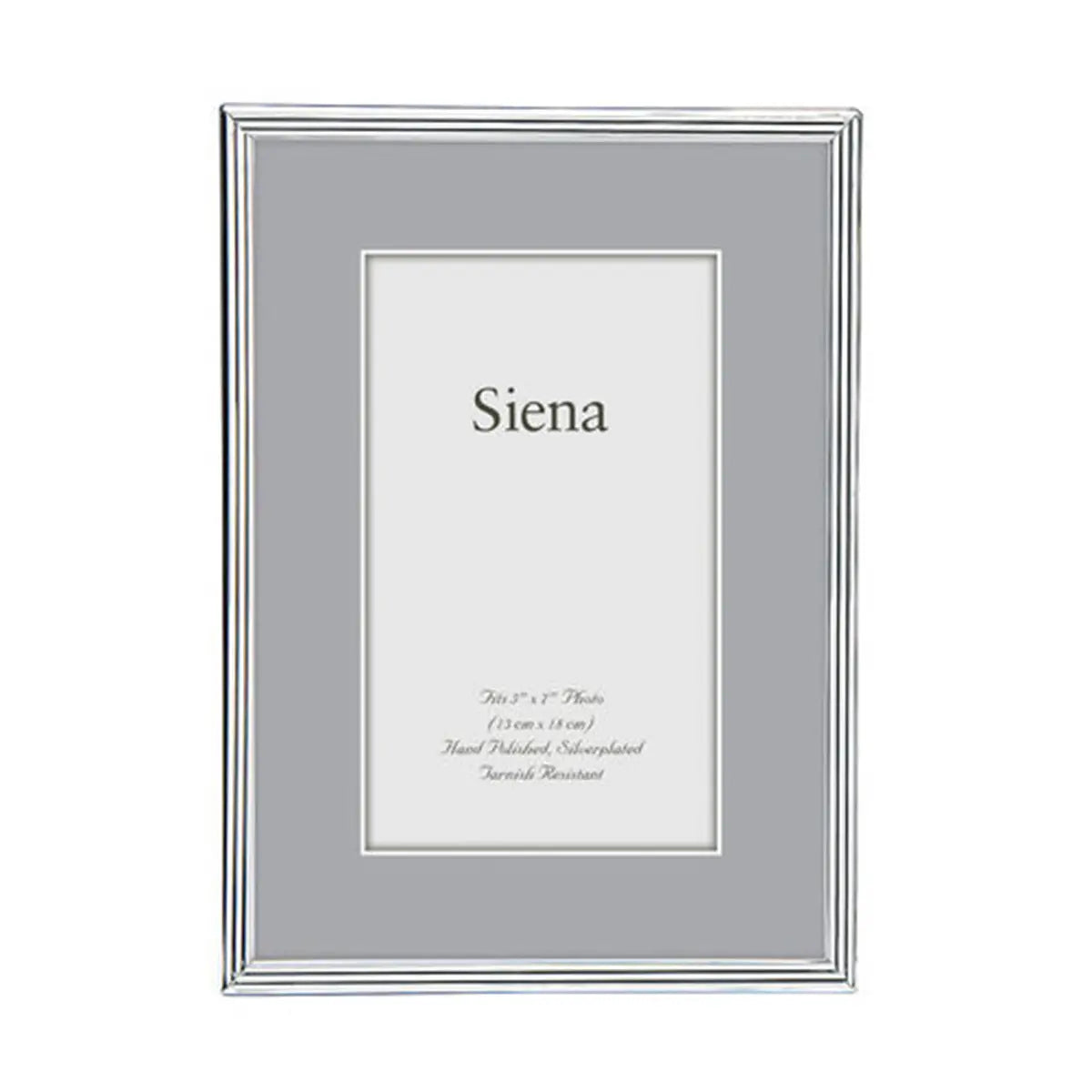 An image of Sienna Narrow Grooved Silverplate Frame