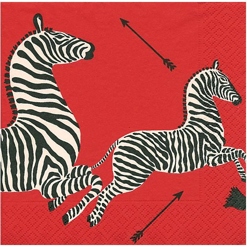 An image of Caspari Zebras Cocktail Napkins