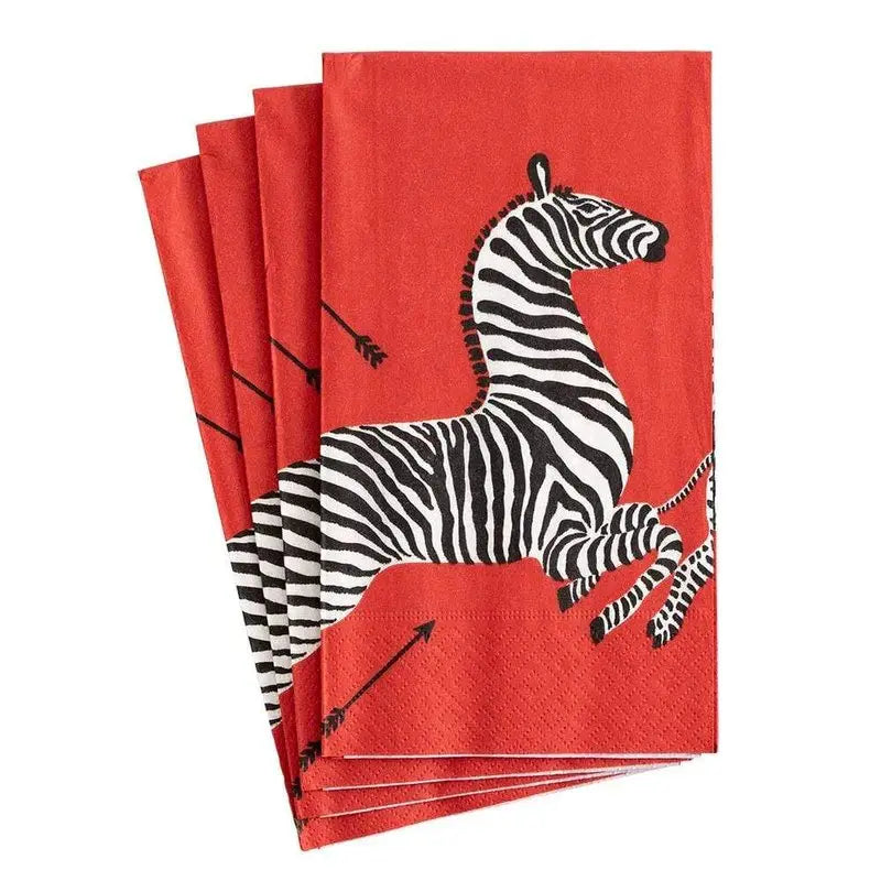 An image of Caspari Zebras Guest Towels