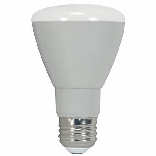Satco 6.5 watt LED R20 3000K- Frosted White Medium base 120 volts; Dimmable