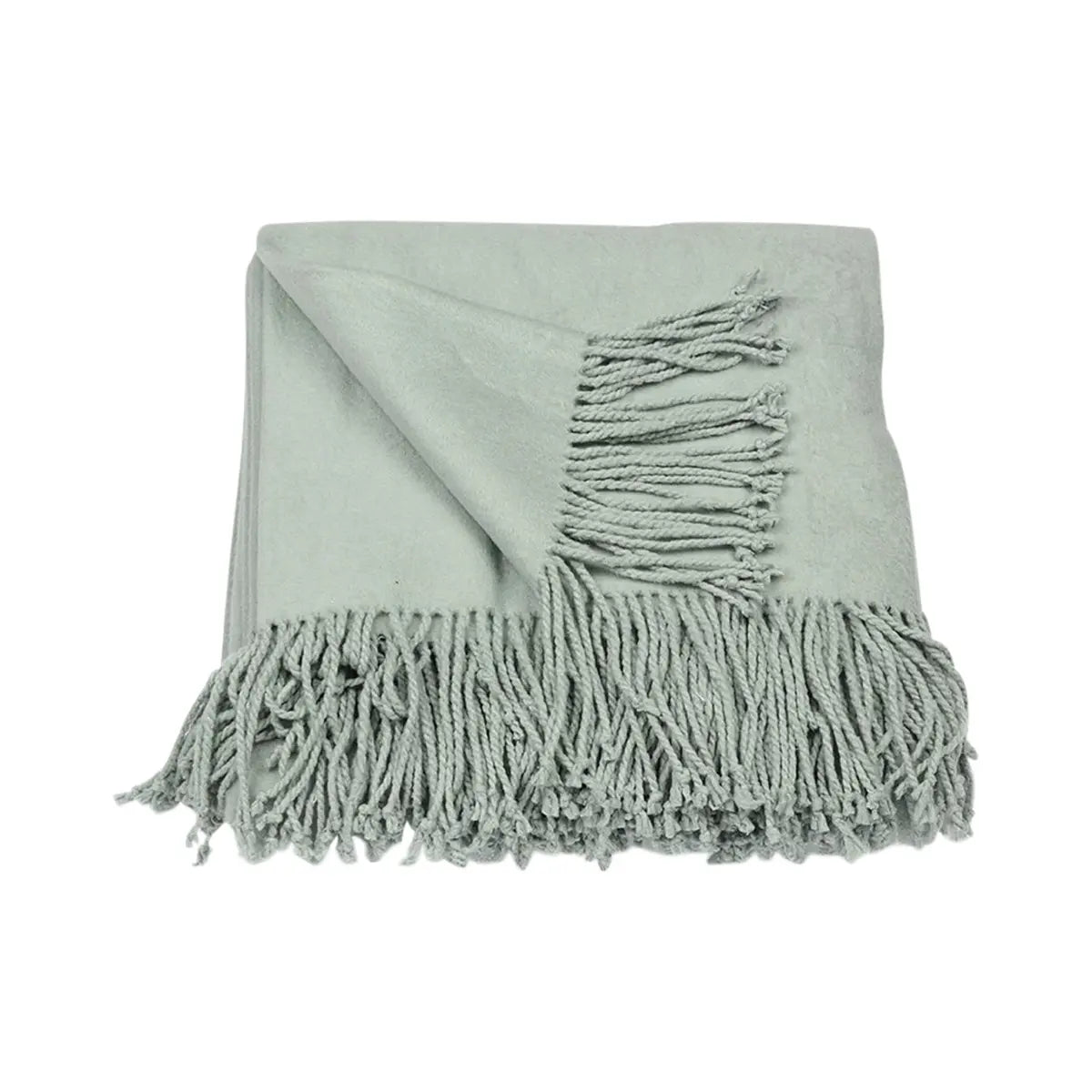 An image of Aviva Stanoff Silk Fleece Throw, Duck Egg