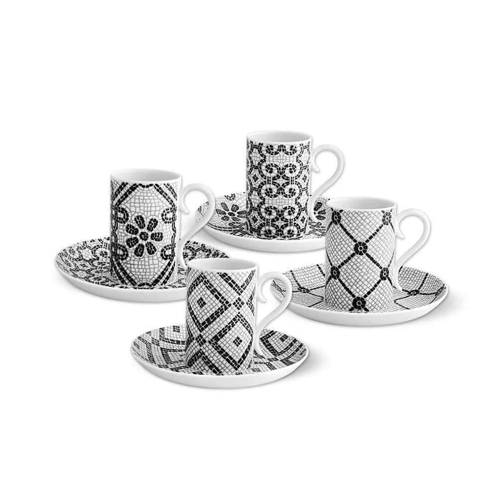 An image of Vista Alegre Calçada Portuguesa Espresso Cups & Saucers - Set of 4