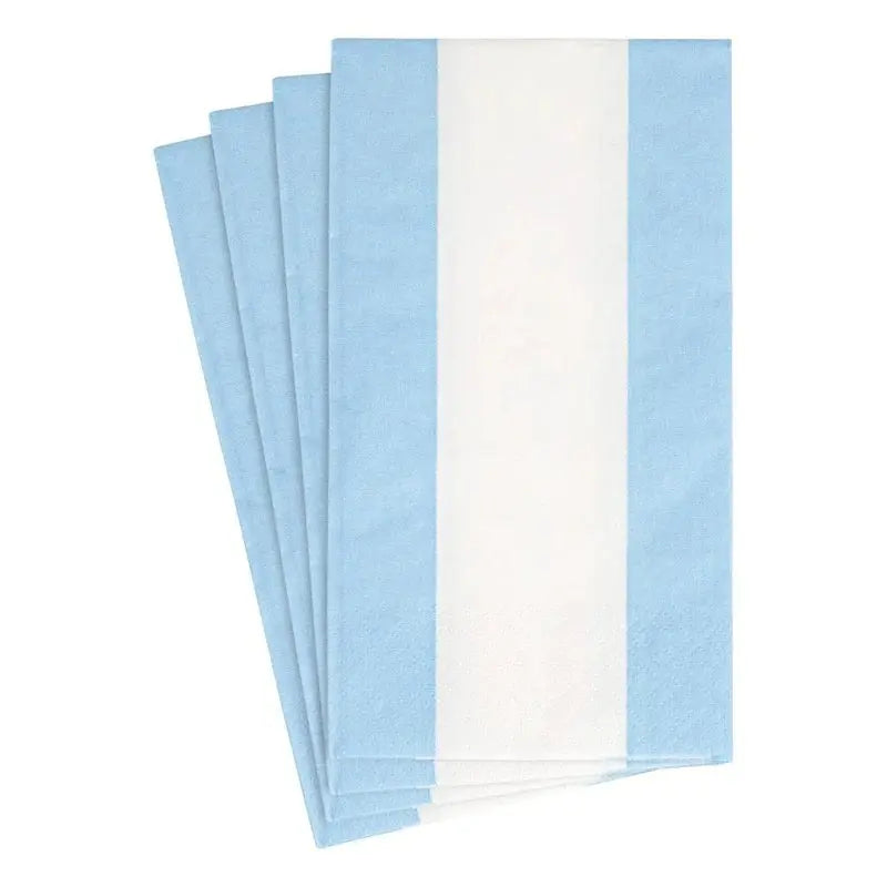 Caspari Bandol Stripe Guest Towel Light Blue