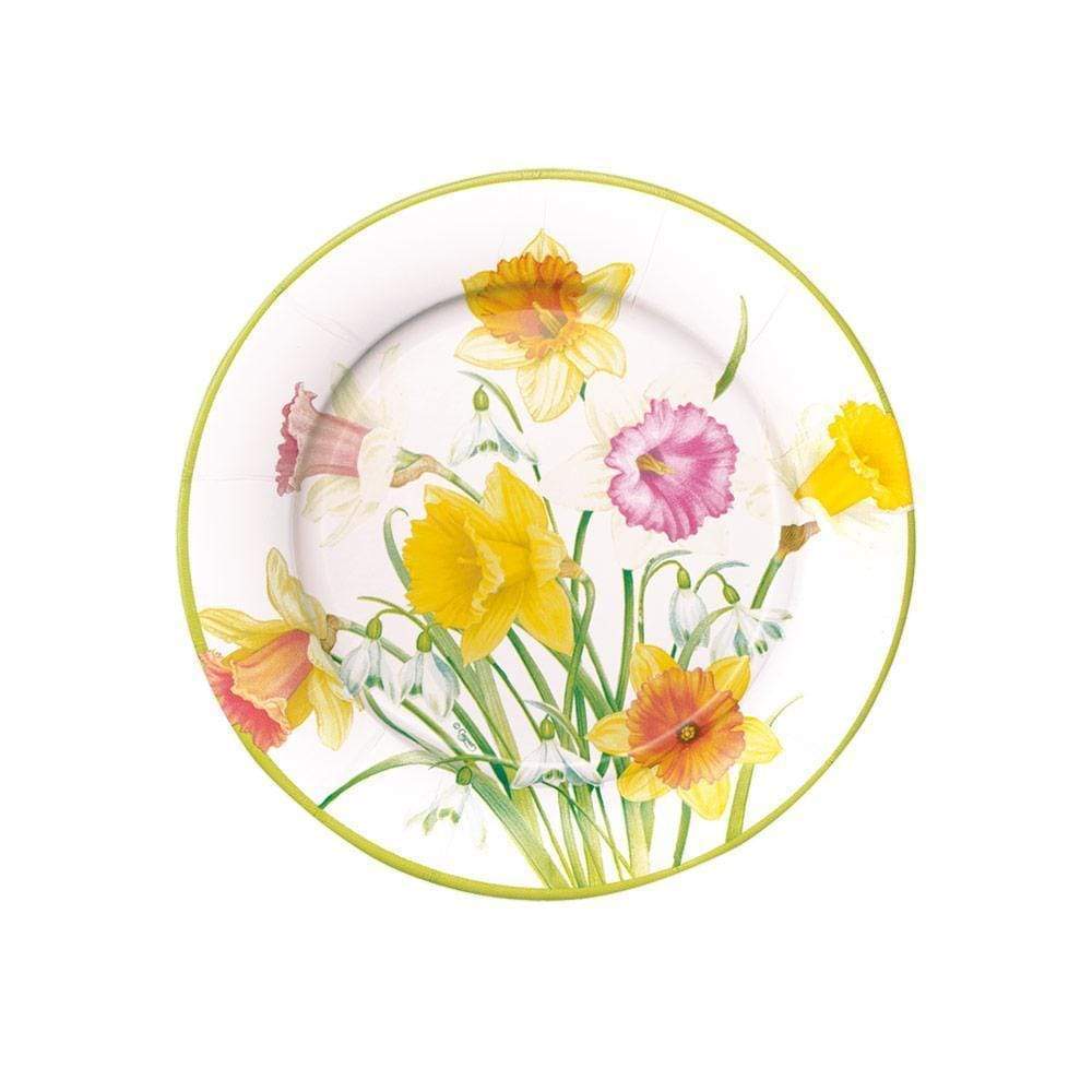Caspari Daffodil Waltz Salad & Dessert Plates