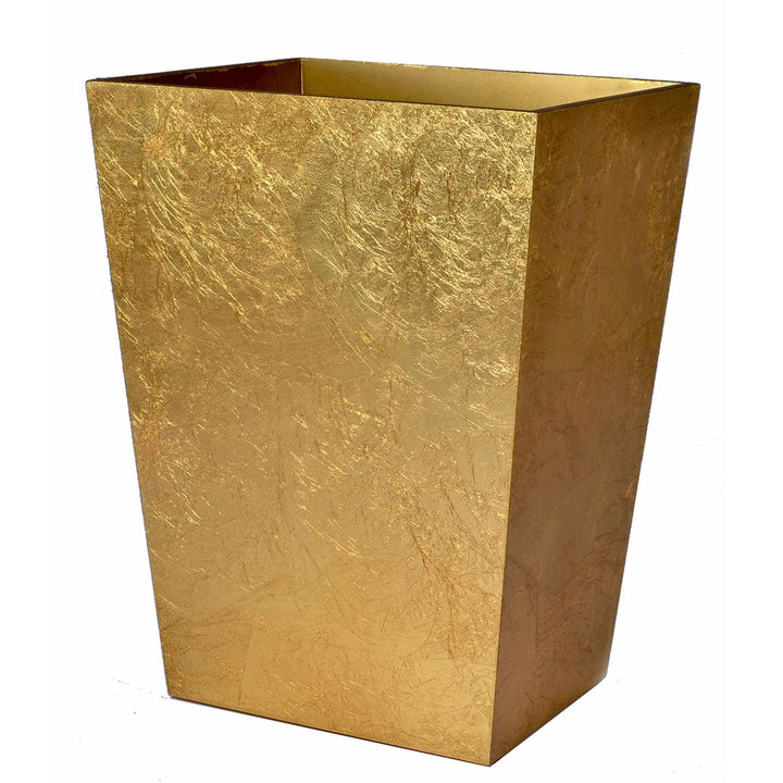 An image of Mike and Ally Eos Gold Leaf Straight Wastebasket and Liner