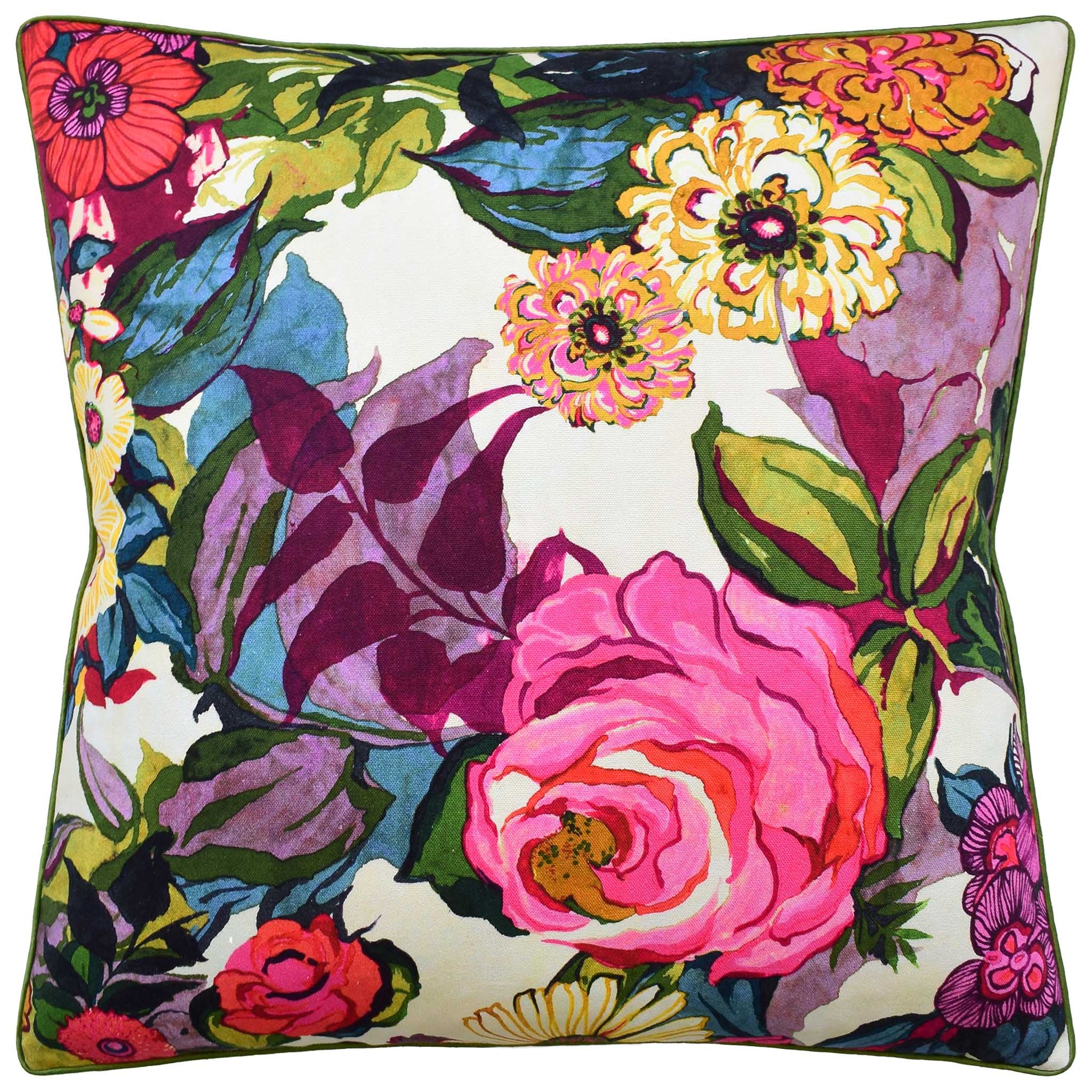 Ryan Studio Secret Garden Decorative Pillow  22" x 22" - Passion Fruit