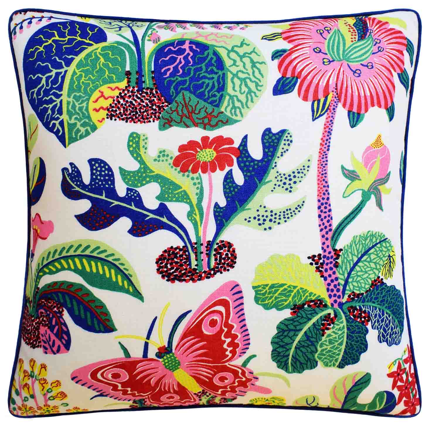 An image of Ryan Studio Exotic Butterfly Decorative Pillow  22" x 22" - Spring