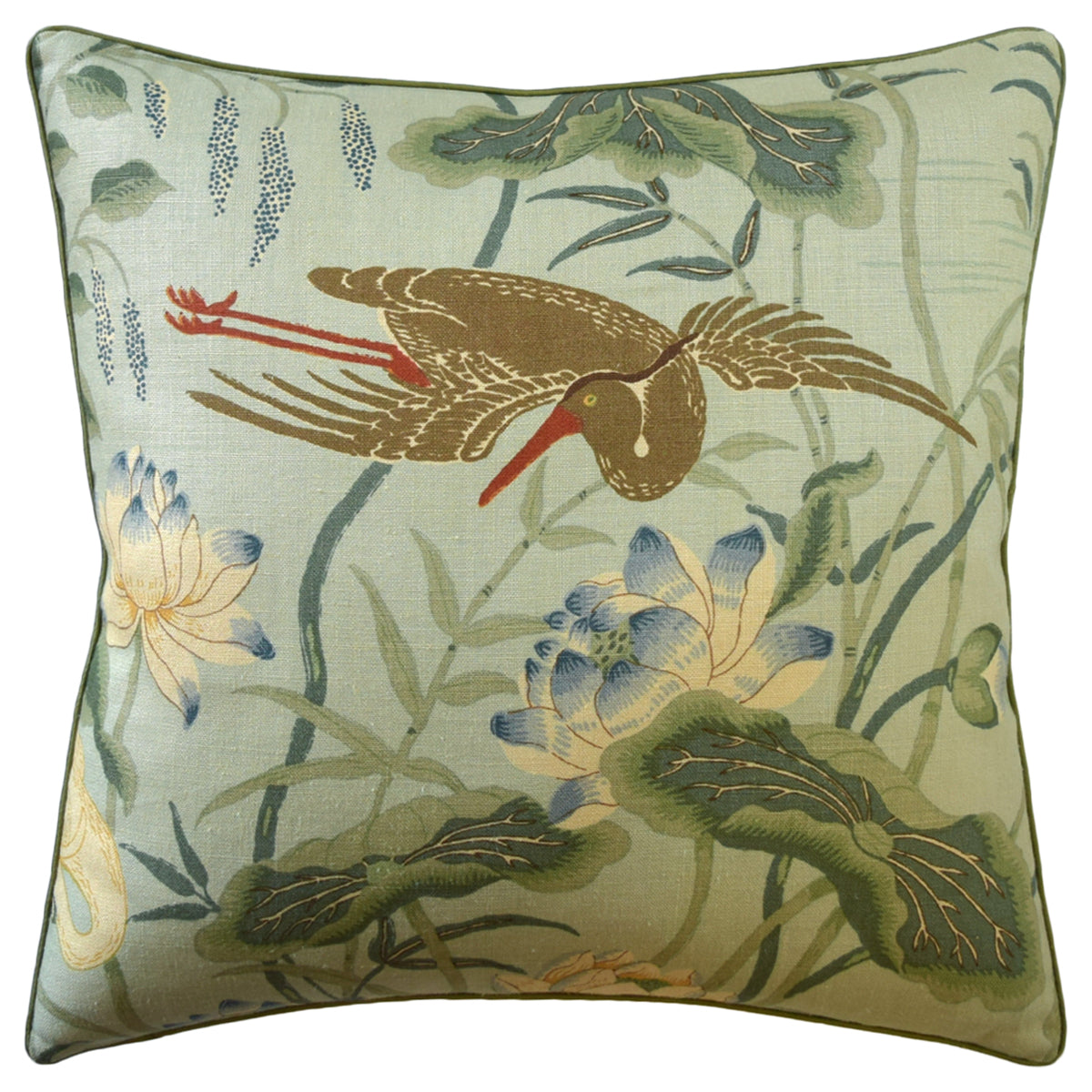 An image of Ryan Studio Lotus Garden Decorative Pillow