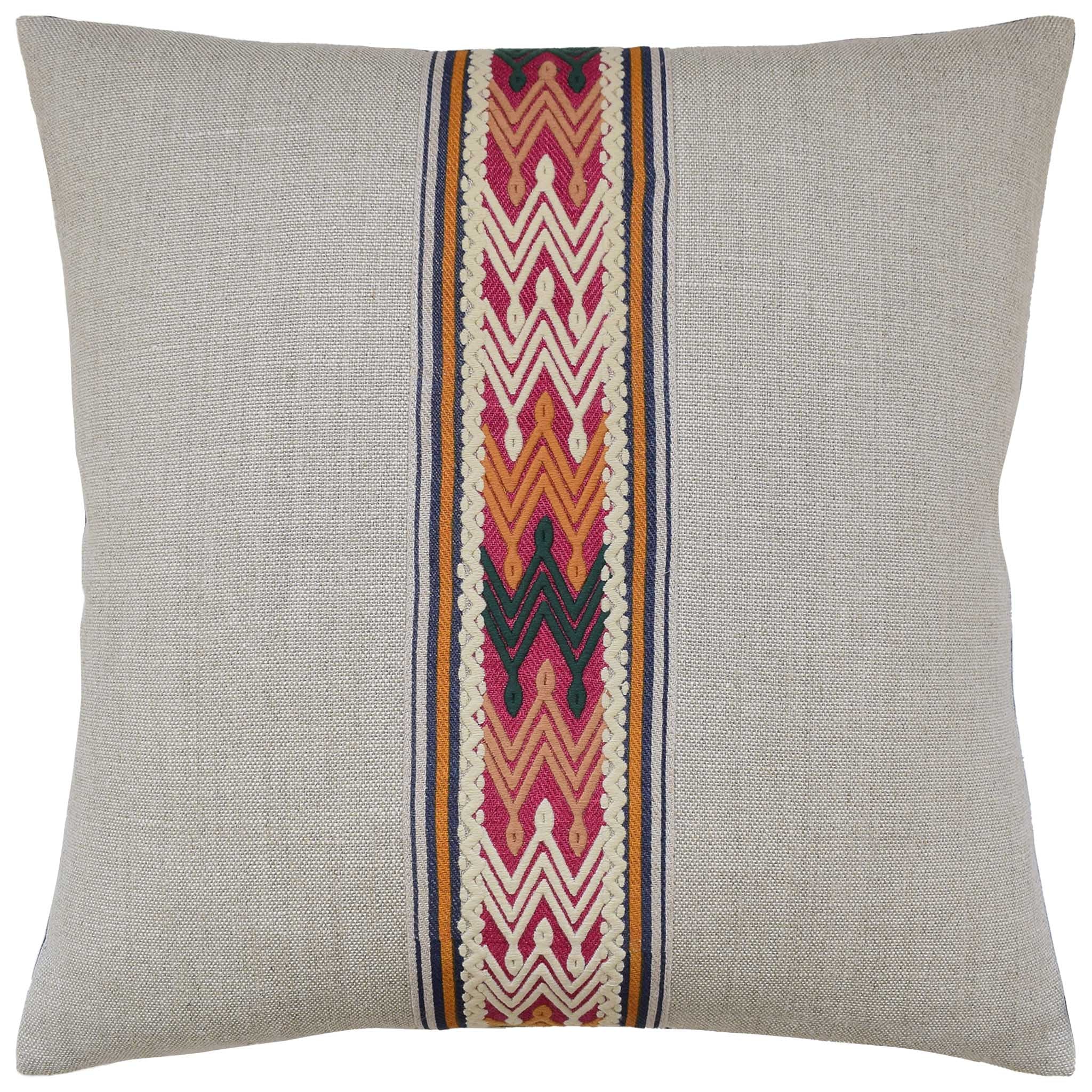 Ryan Studio Giorgio Linen Tana Tape Decorative Pillow