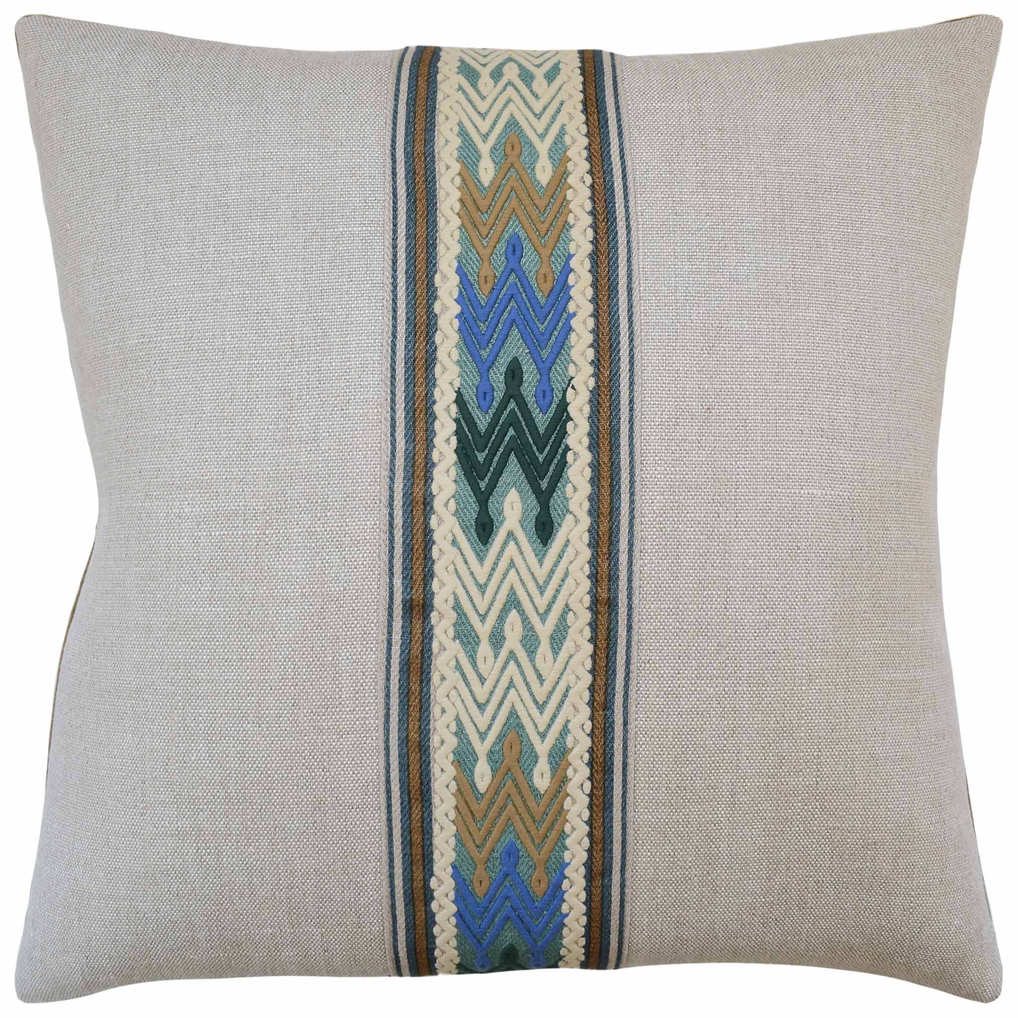 Ryan Studio Giorgio Linen Tana Tape Decorative Pillow