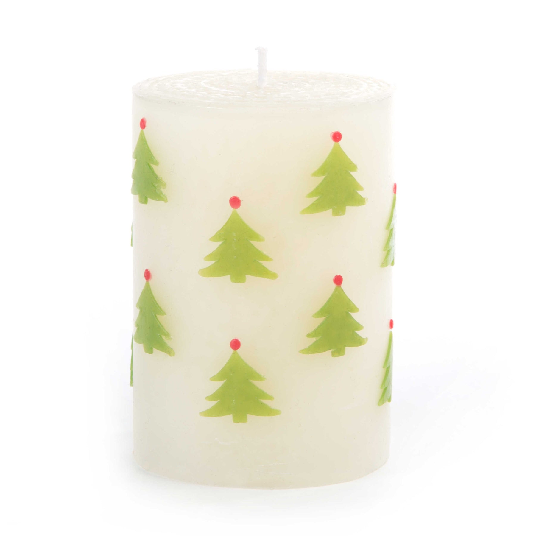 An image of Mackenzie Childs Christmas Tree Pillar Candle