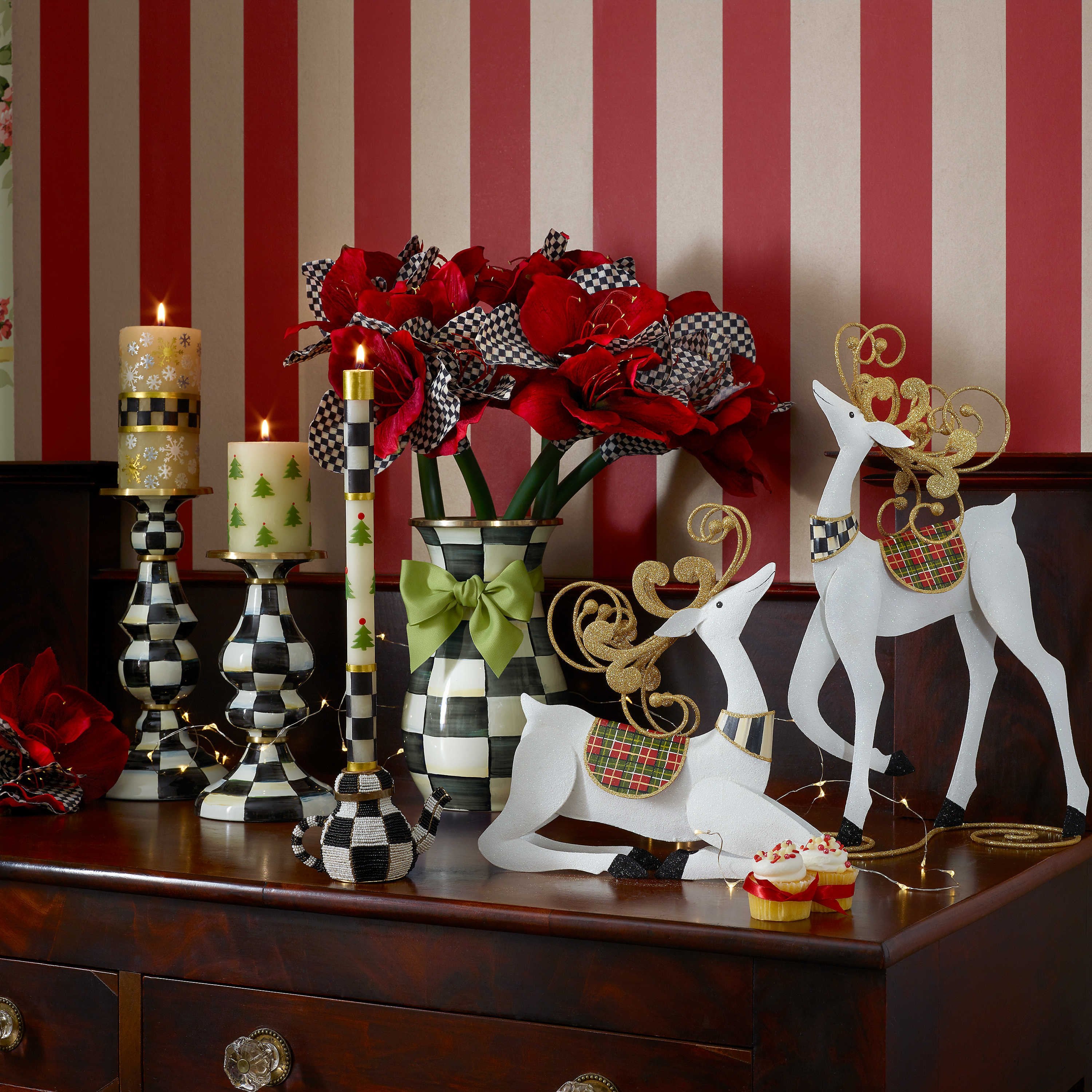 Mackenzie Childs Christmas Tree Pillar Candle