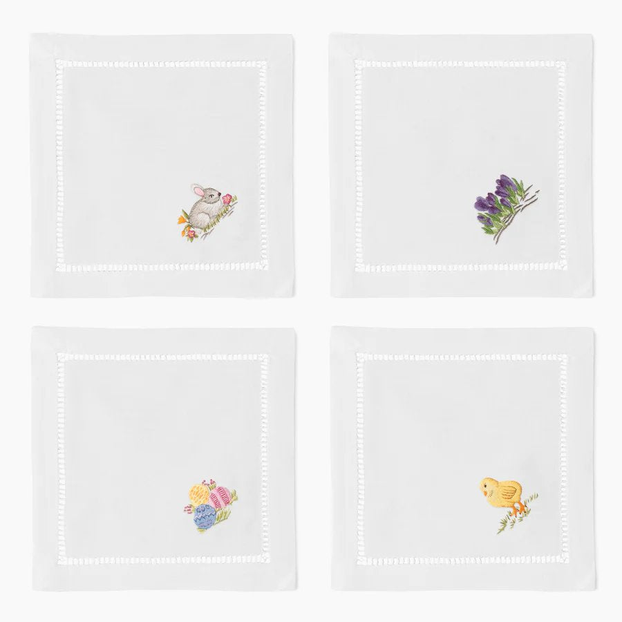 Henry Handwork Easter Cocktail Napkins - Set of 4