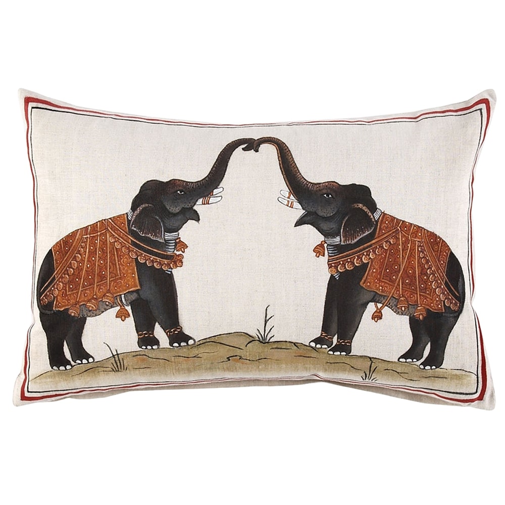 John Robshaw Two Elephants Pillow