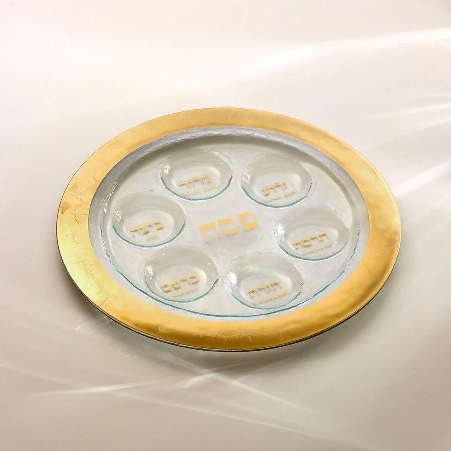 Annieglass Judaica Seder Round Plate