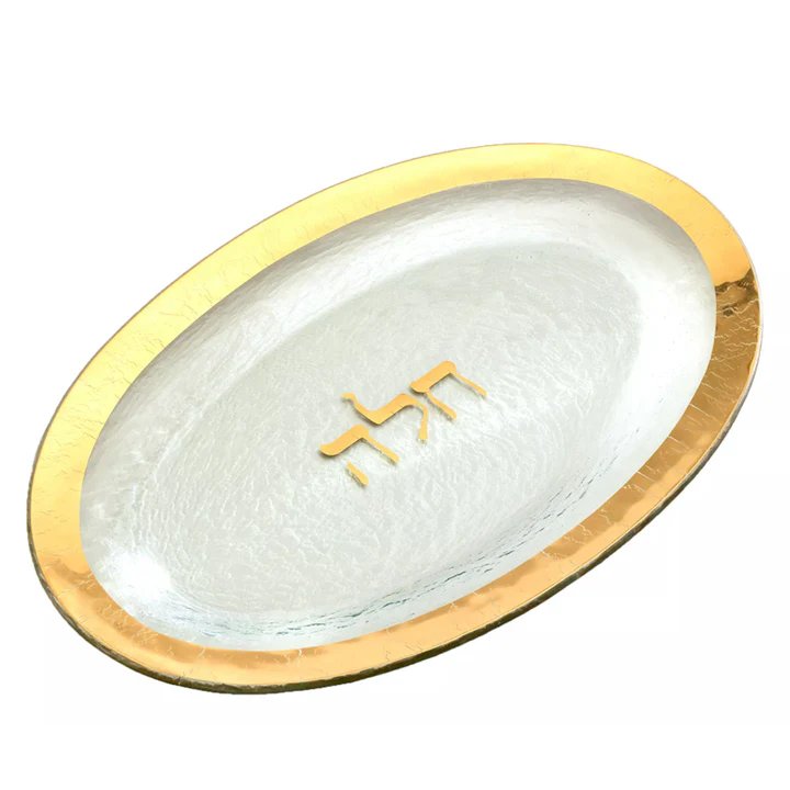 An image of Annieglass Challah Large Oval Platter