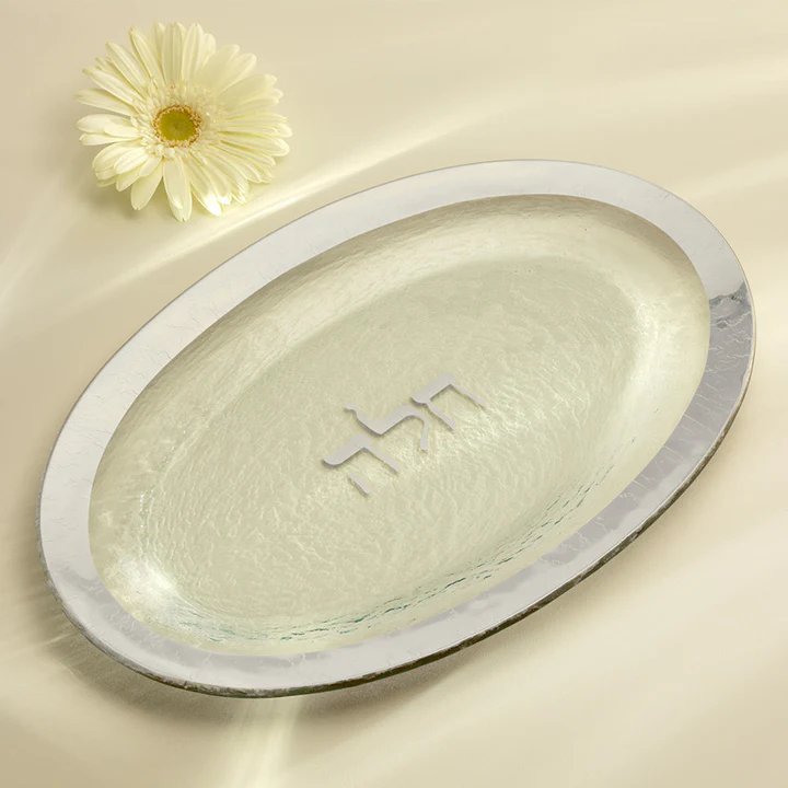 Annieglass Judaica Challah Oval Platter