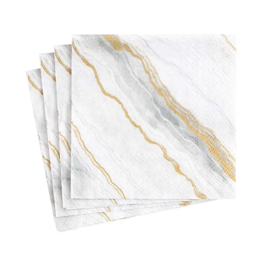 Caspari Marble Grey Cocktail Napkin