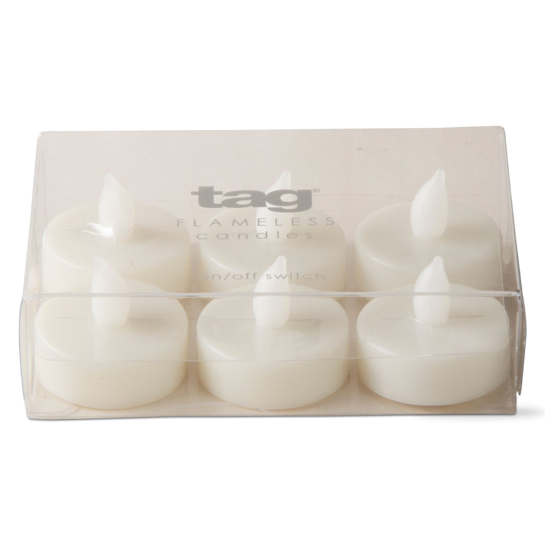 An image of Tag Led Flameless Tealight Set Of 6 - Ivory