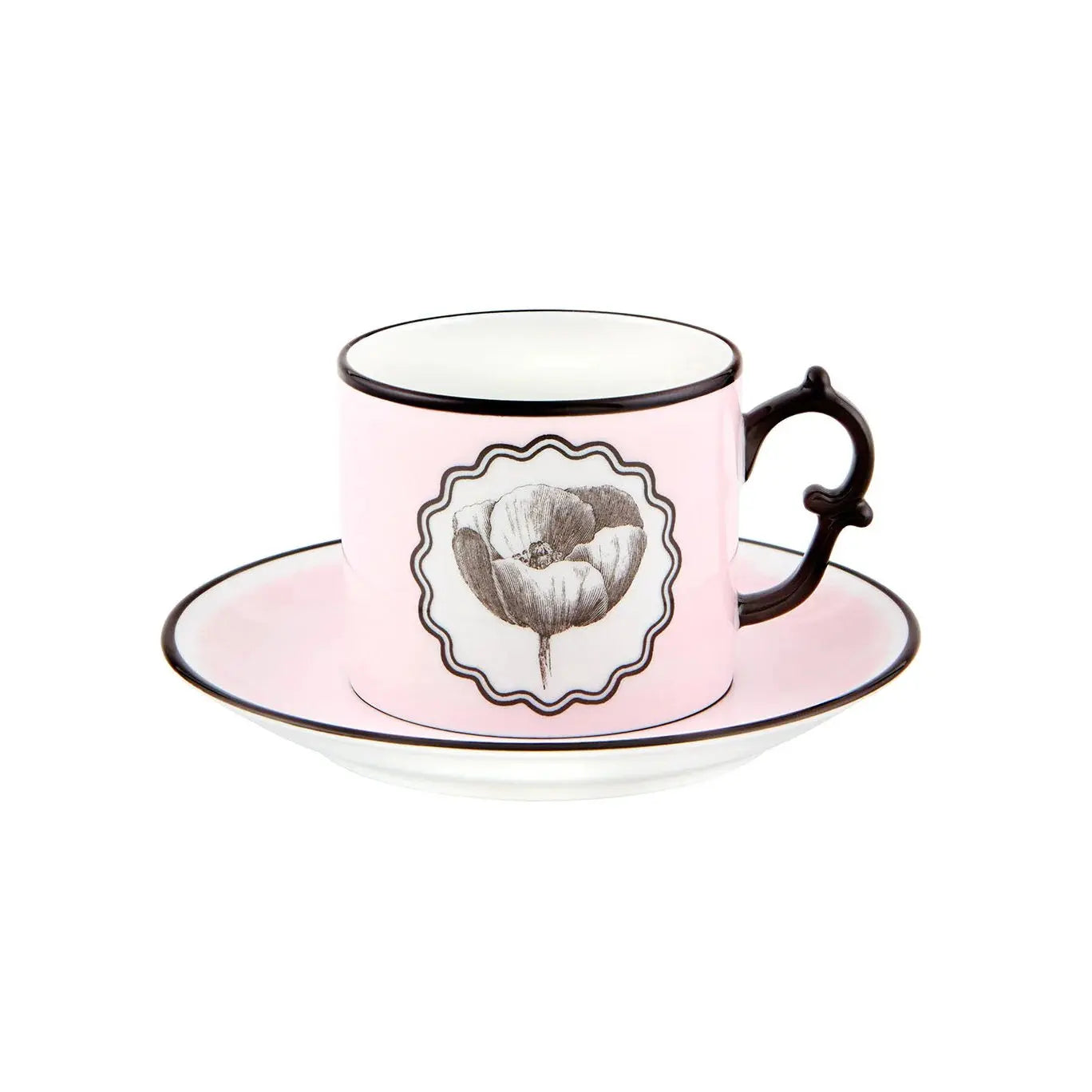 An image of Vista Alegre Christian Lacroix Herbariae Pink Tea Cup & Saucer