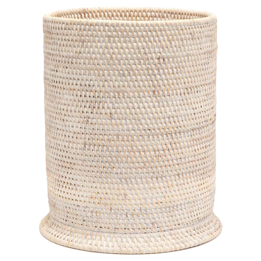 An image of Pigeon and Poodle Dalton Round Wastebasket - Whitewashed