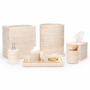 Pigeon and Poodle Dalton Round Wastebasket - Whitewashed