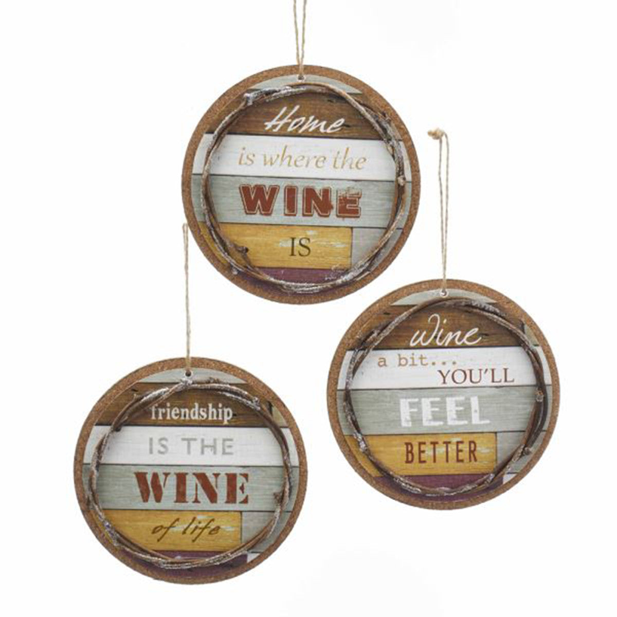 An image of Kurt Adler Wine Ornament with Saying