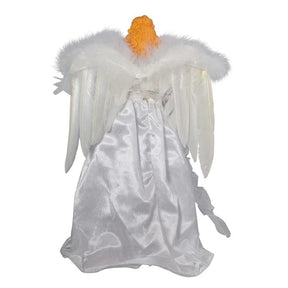 Kurt Adler 10-Light White and Silver Angel Treetop