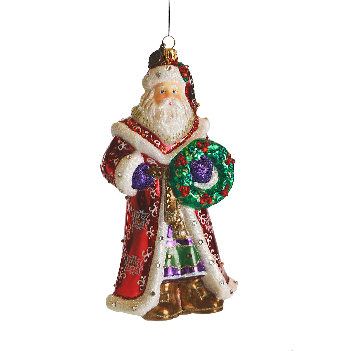 An image of Santa Glass ornament