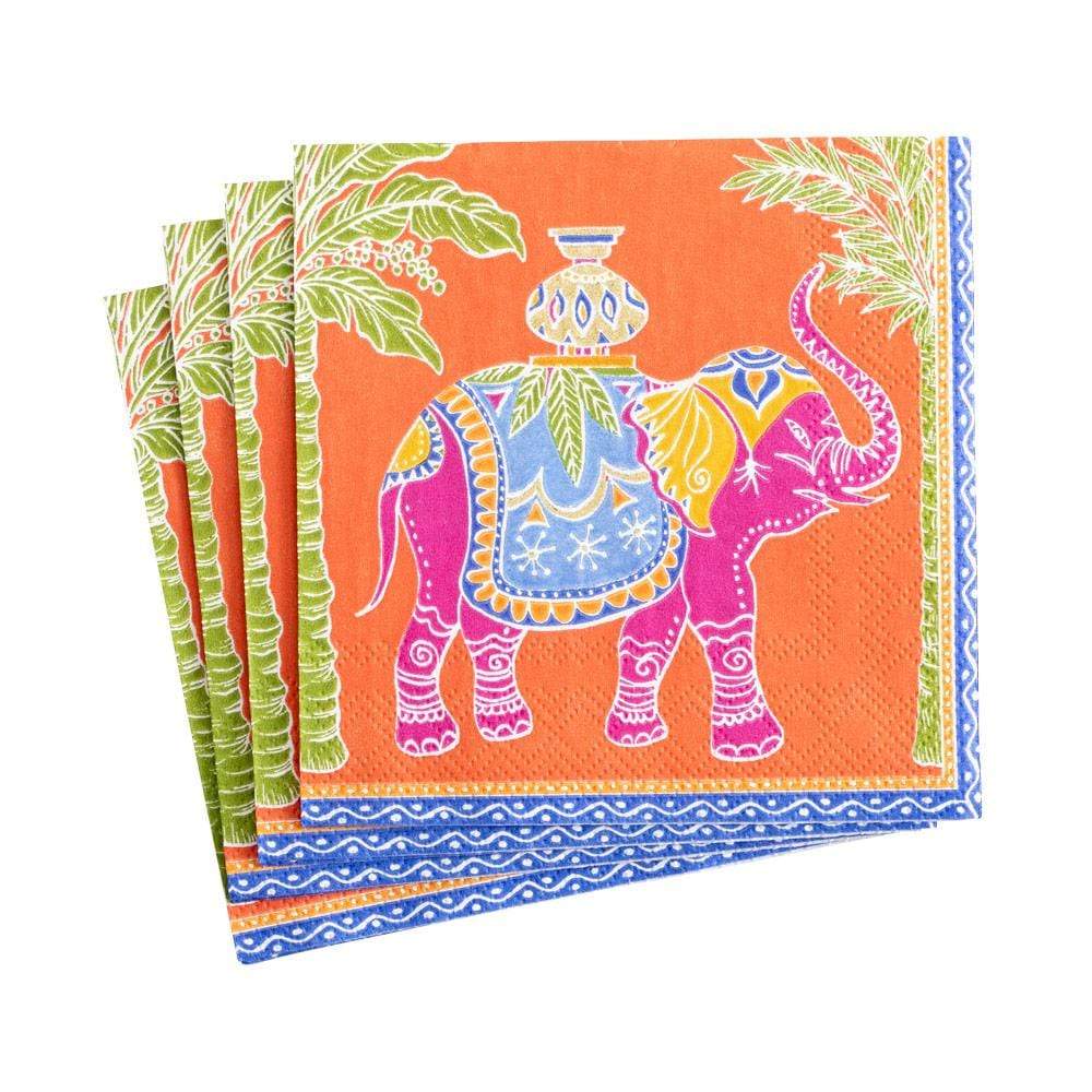 Caspari Royal Elephant Cocktail Napkins