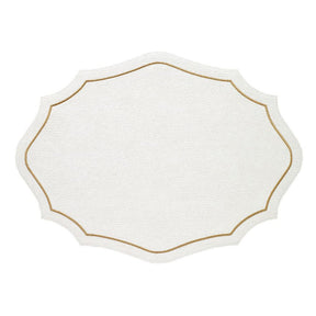 Bodrum Byzantine Placemats White, Gold - 19x14 (Set of 4)