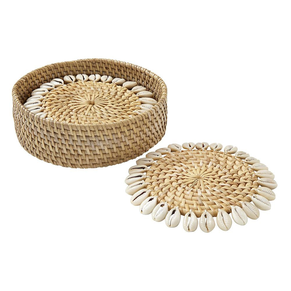Mode Living Capiz Set of 4 Coasters with Gift Box