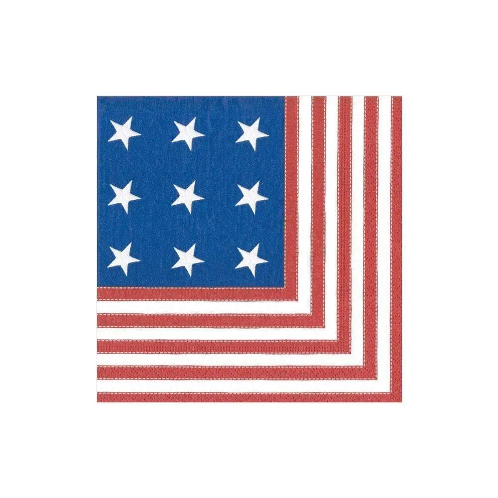 An image of Caspari Star Spangled Cocktail Napkins