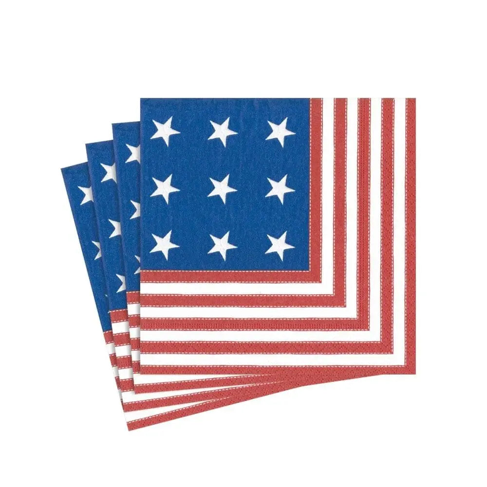 An image of Caspari Star Spangled Cocktail Napkins