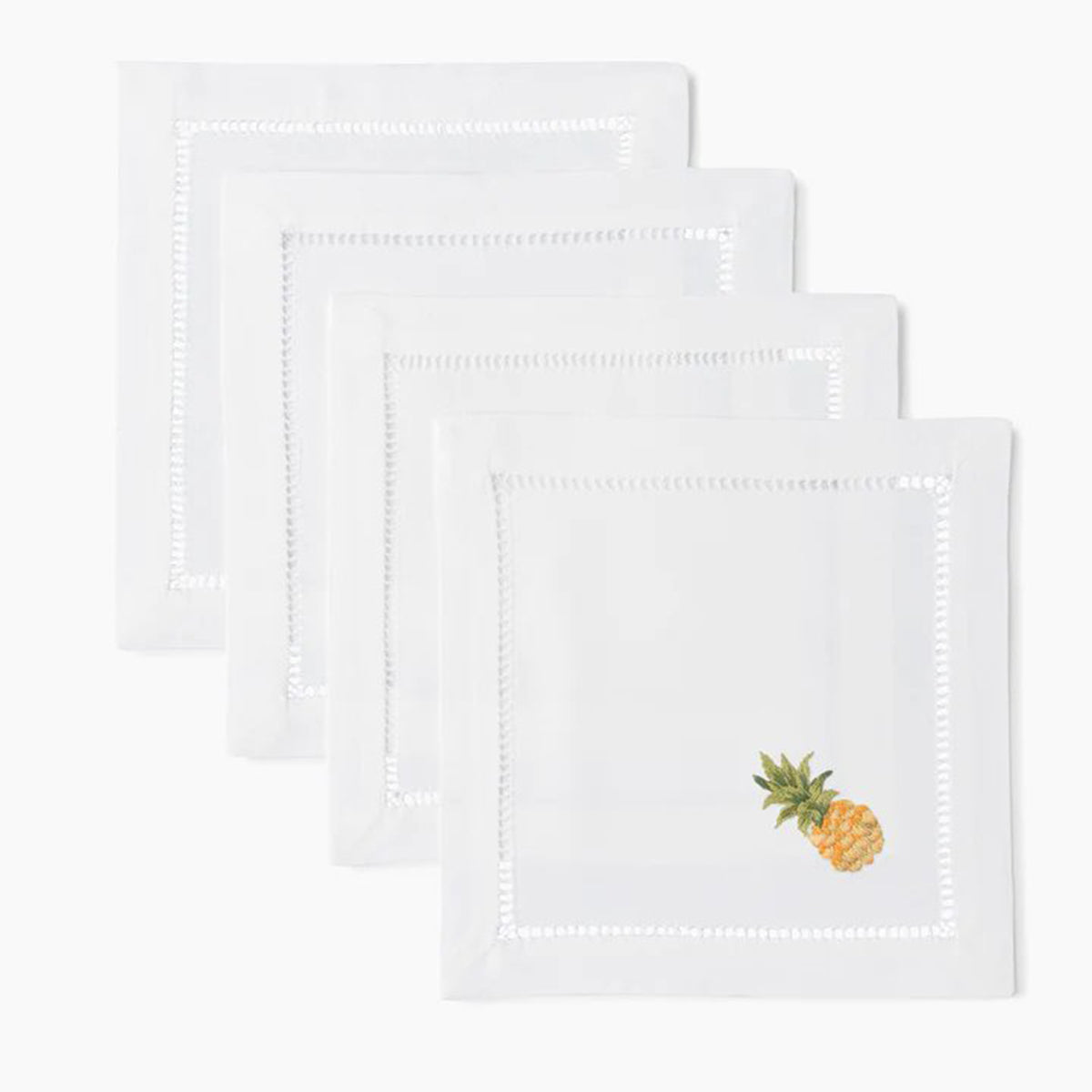 An image of Henry Handwork Pineapple Modern Cocktail Napkins - Set of 4