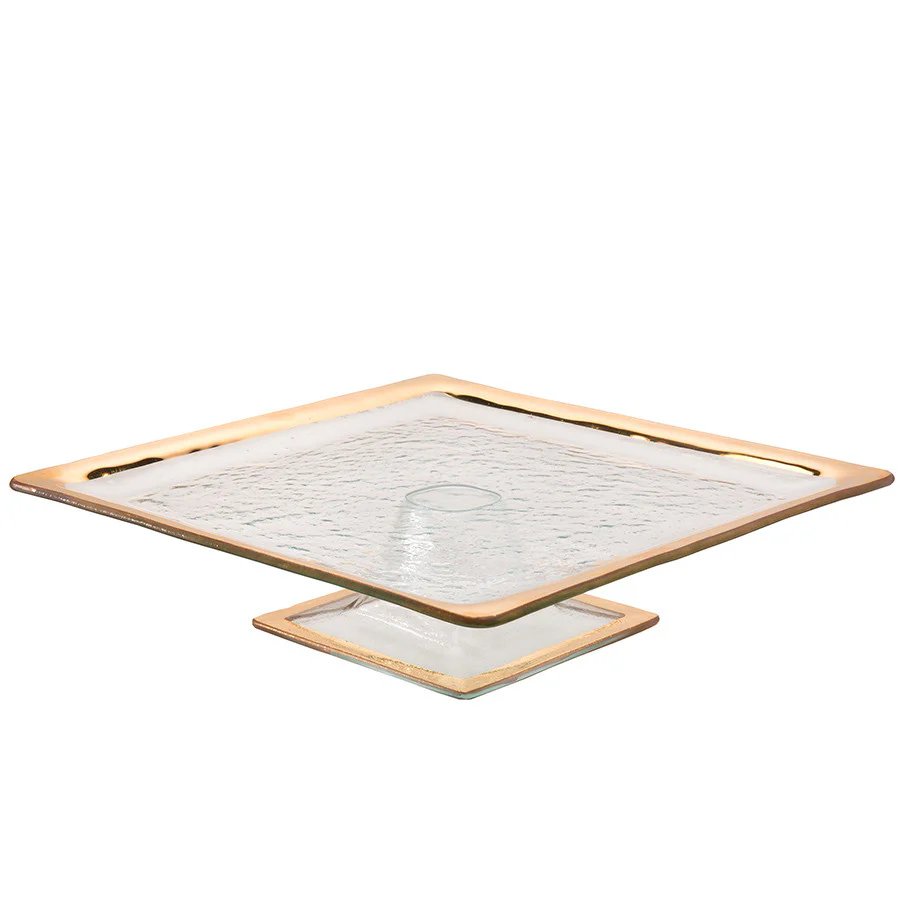 Annieglass Roman Antique Square Cake Stand