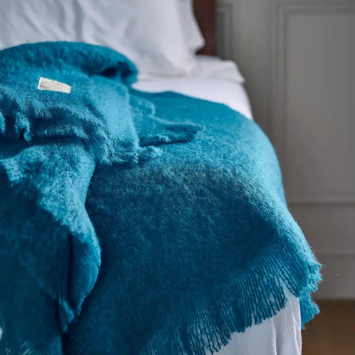 Avoca Mohair Throw in Blue Jade