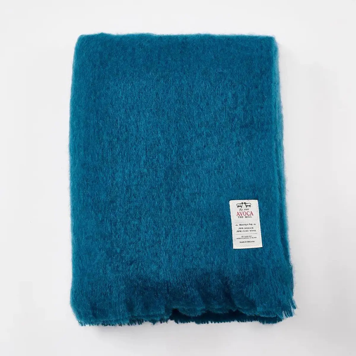 Avoca Mohair Throw in Blue Jade