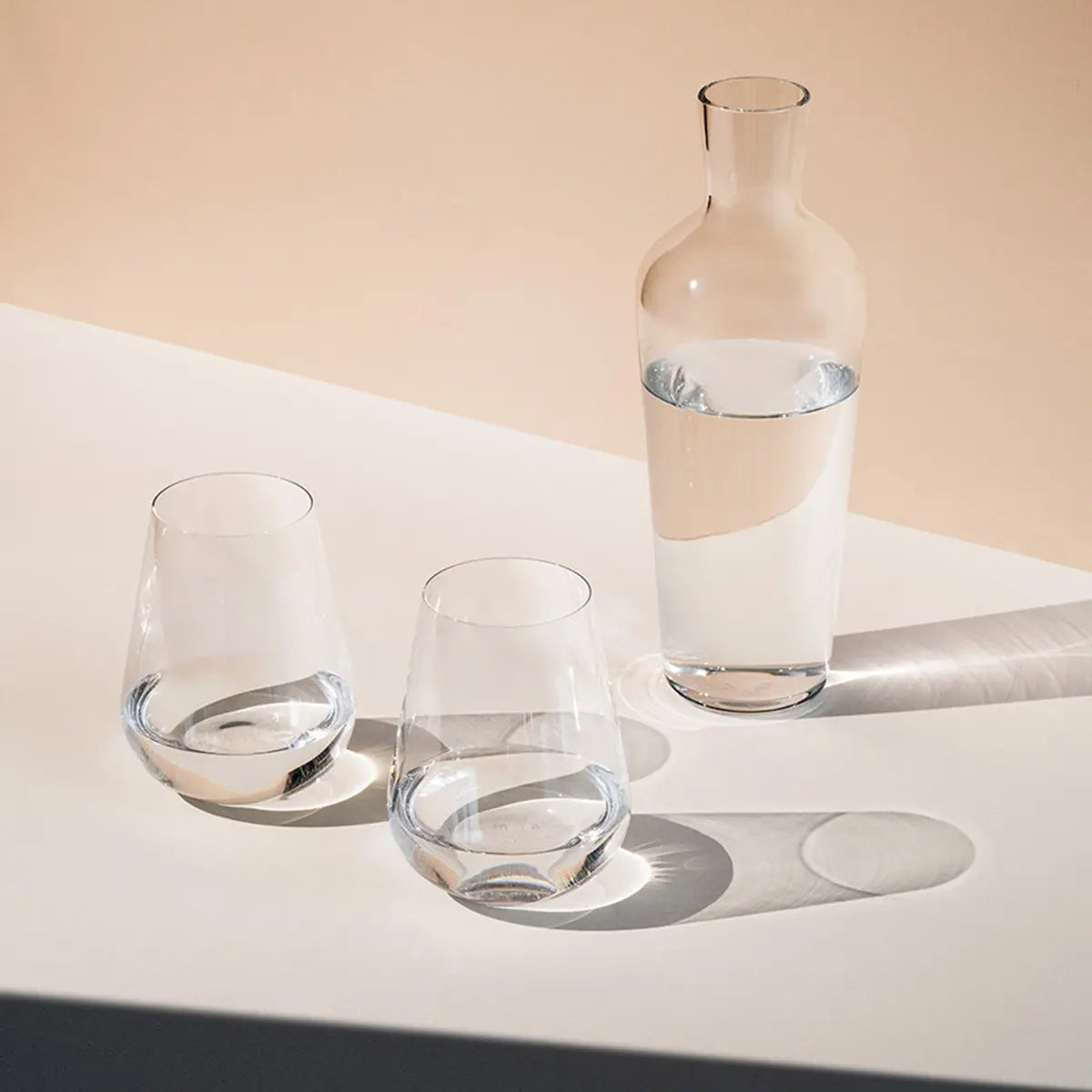 Richard Brendon Jancis Robinson Water Glass and Water Carafe on a table