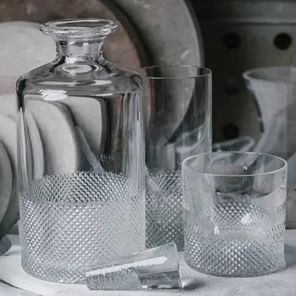 An image of Richard Brendon Diamond Cut Crystal Collection Large Decanter