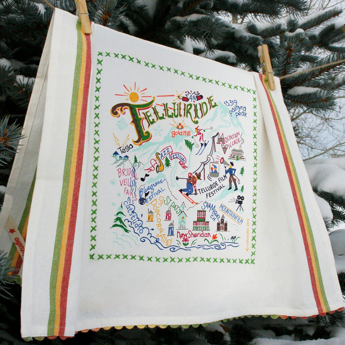 Catstudio Ski Telluride Dish Towel
