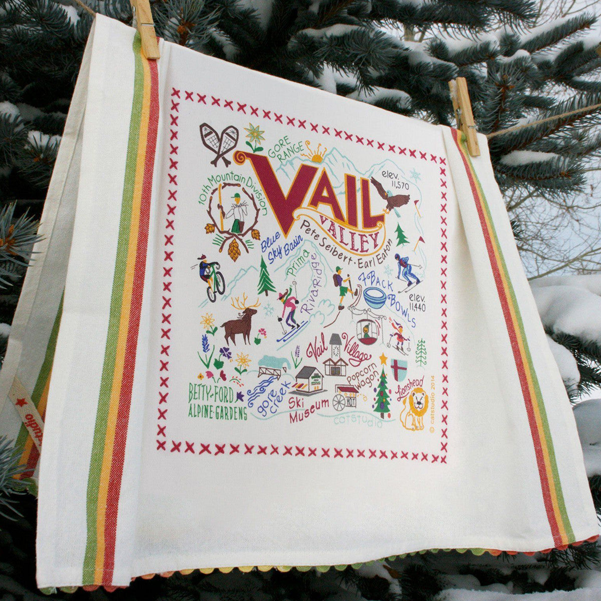 Catstudio Ski Vail Dish Towel