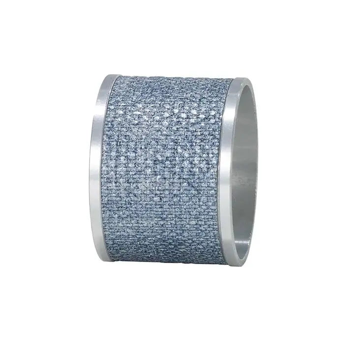Bodrum Luster Napkin Ring in Ice Blue and Silver