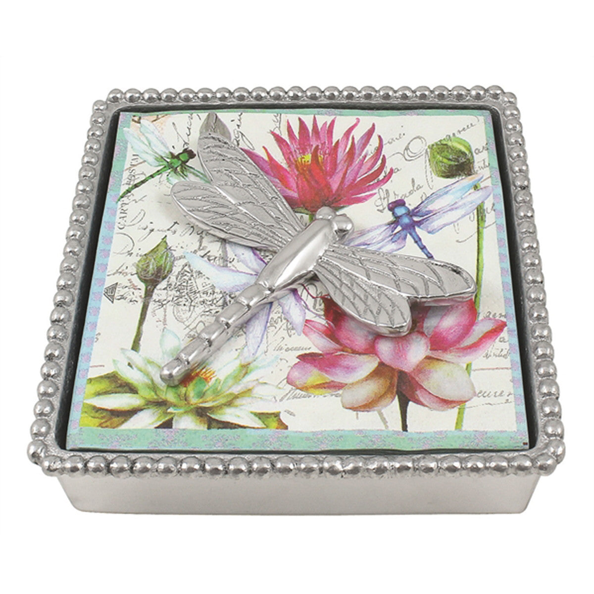 An image of Mariposa Dragonfly Beaded Napkin Box