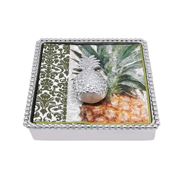 An image of Mariposa Pineapple Beaded Napkin Box