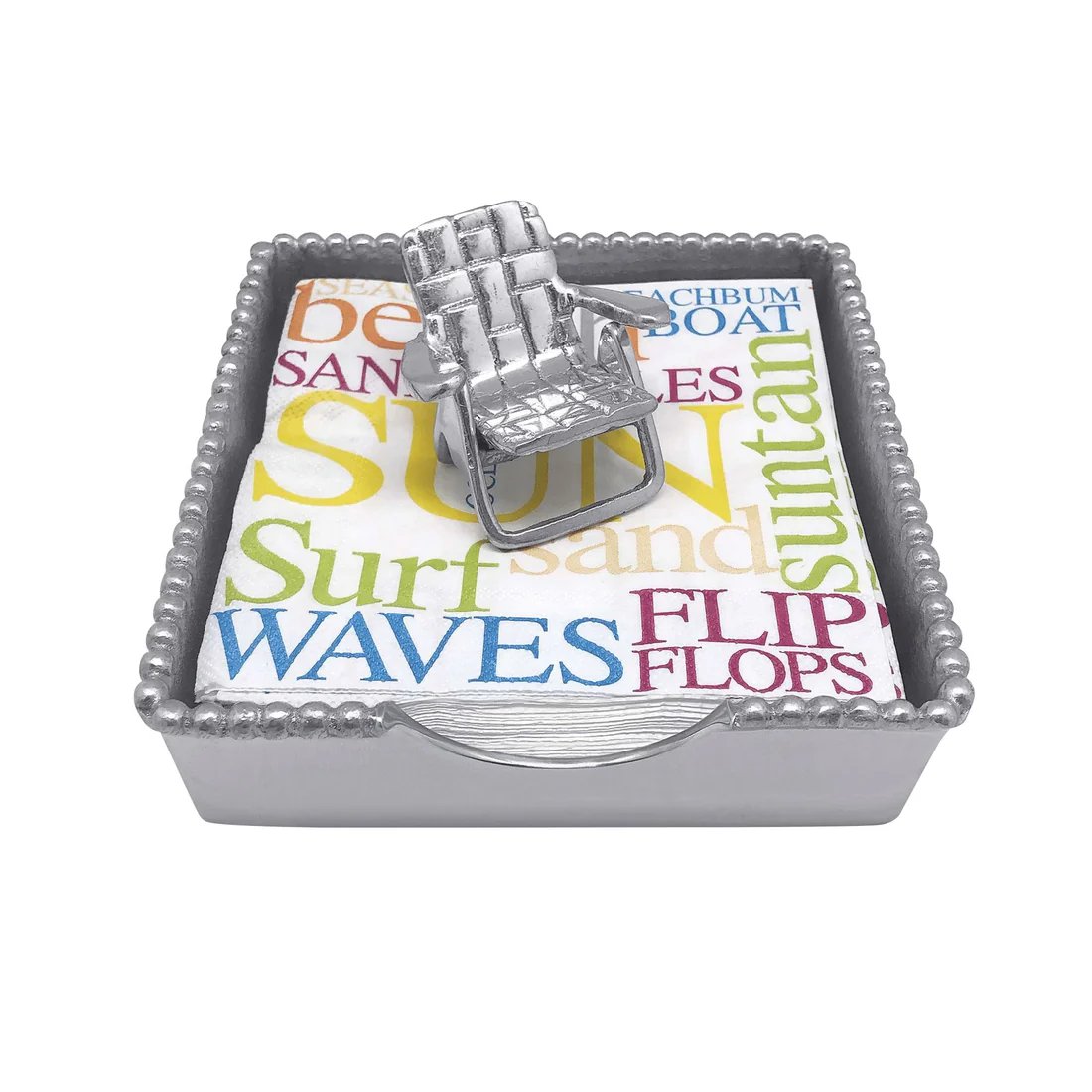 An image of Mariposa Beach Chair Beaded Napkin Box