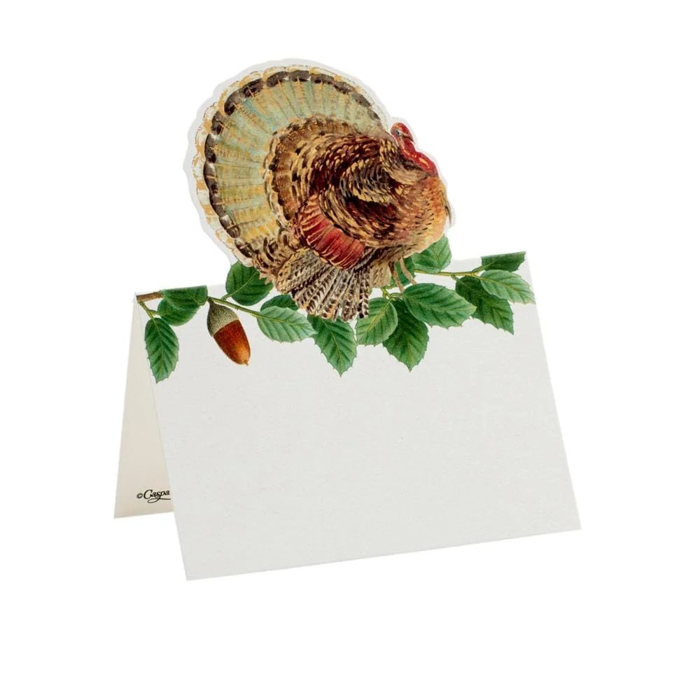 Caspari Turkey & Acorns Place Card Set