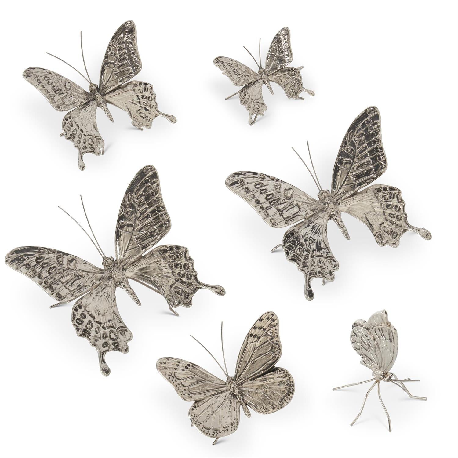 K & K Silver Butterflies - Set of 6